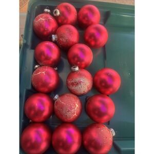 Shiny Brite Pink Glass Round Ball Lot Of 16